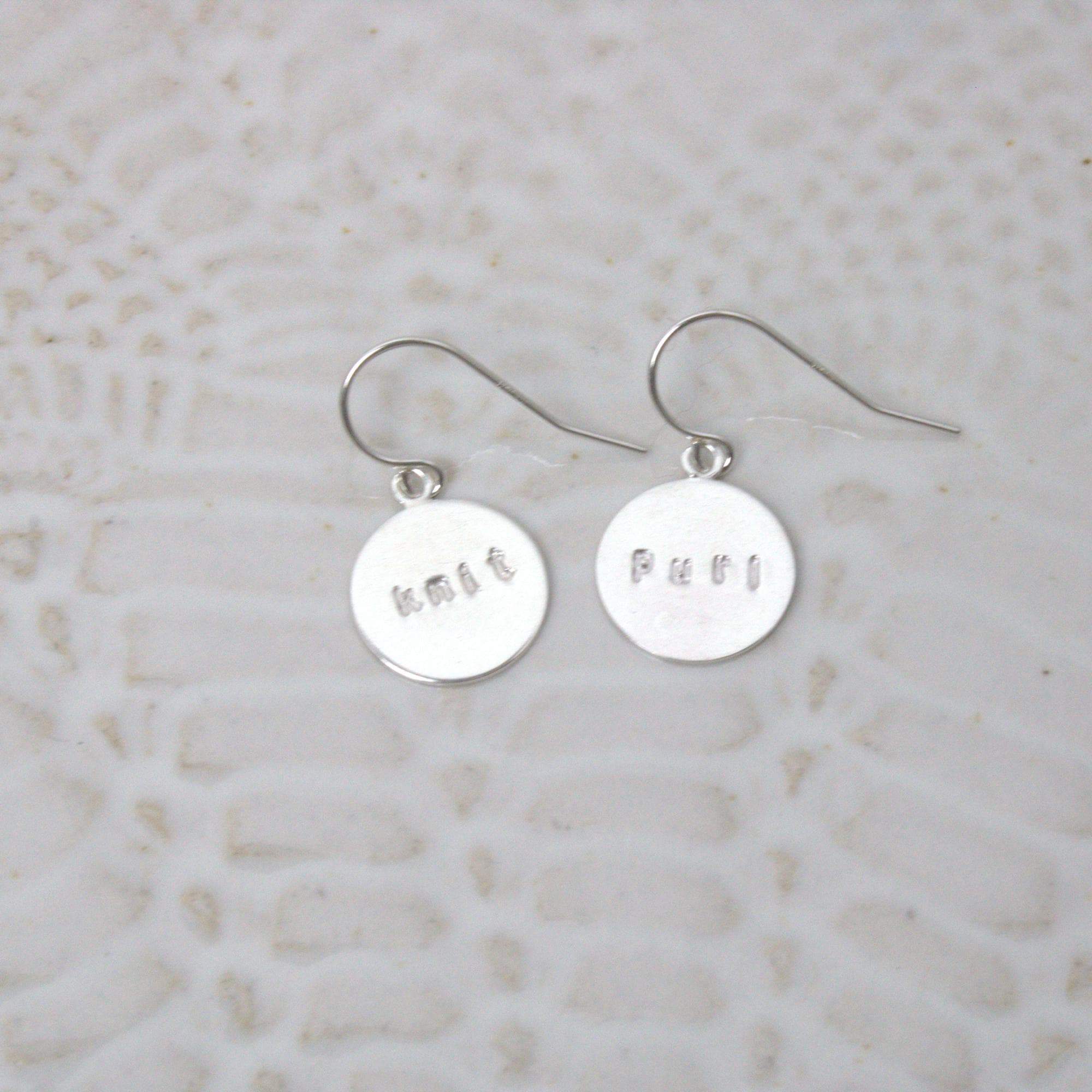 Round Knitting Earrings - Image 1