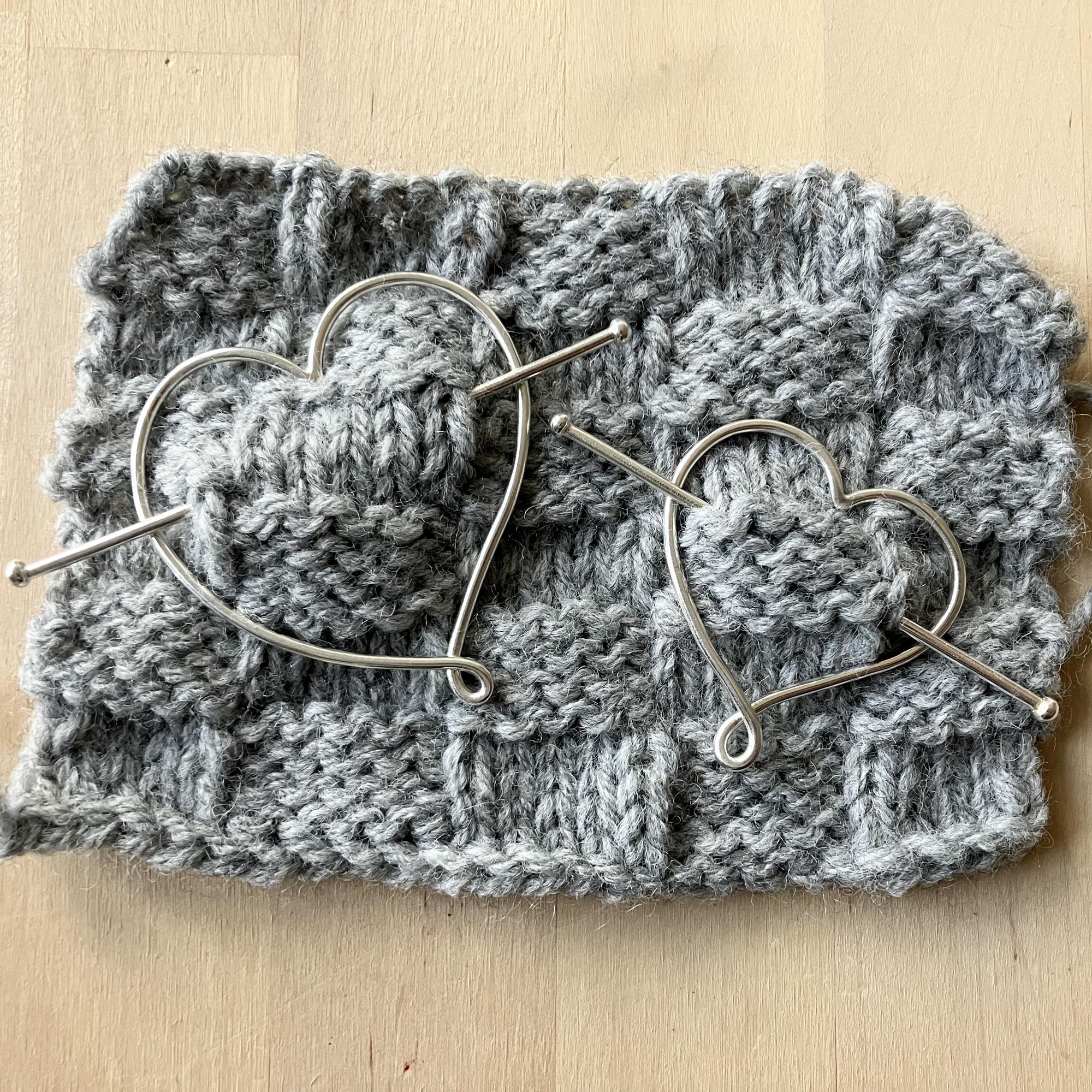 Shawl Pin, Heart Pin, Pin for Scarf, Stick Pin, Pin for knitter, Pin for Crocheter