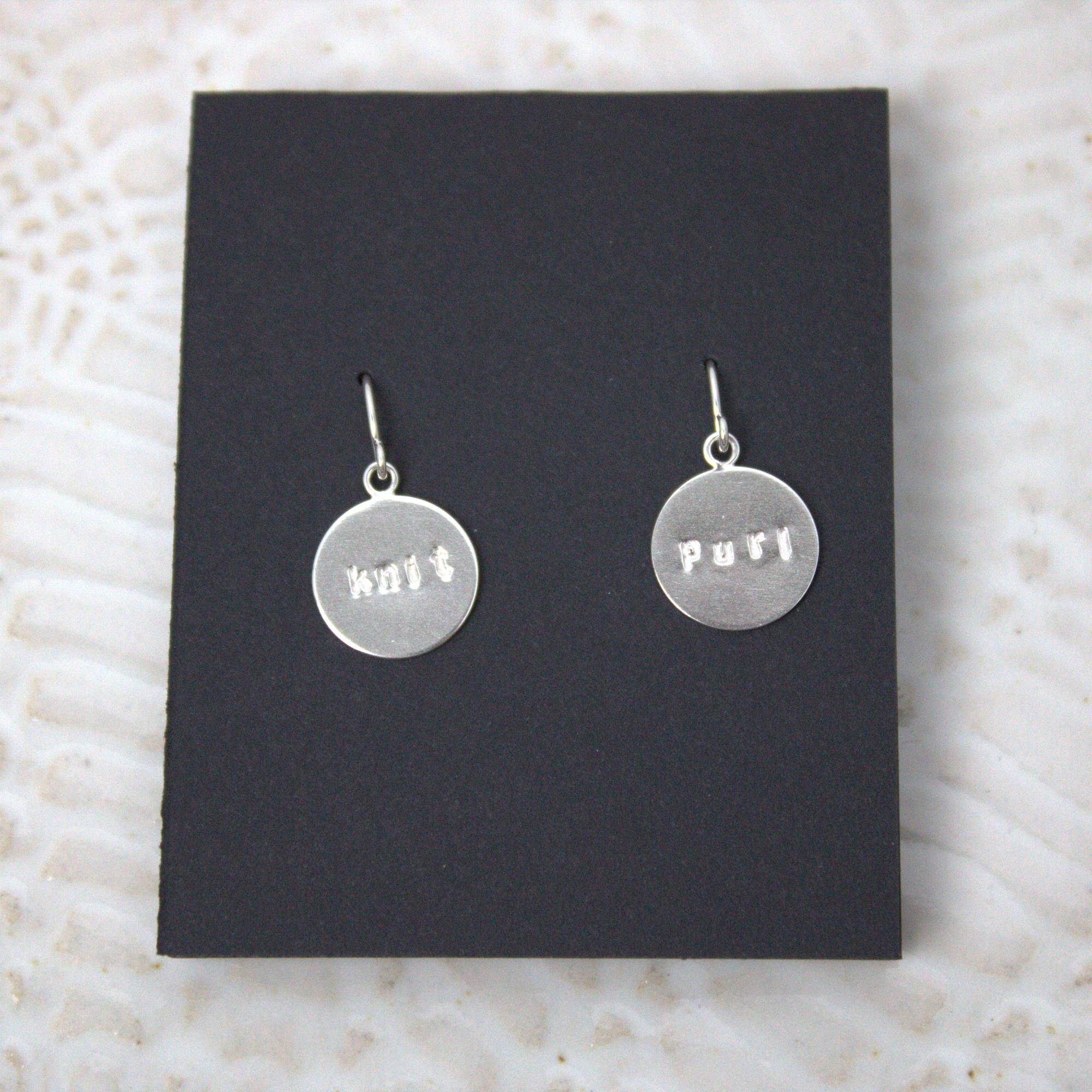Round Knitting Earrings - Thumbnail 2