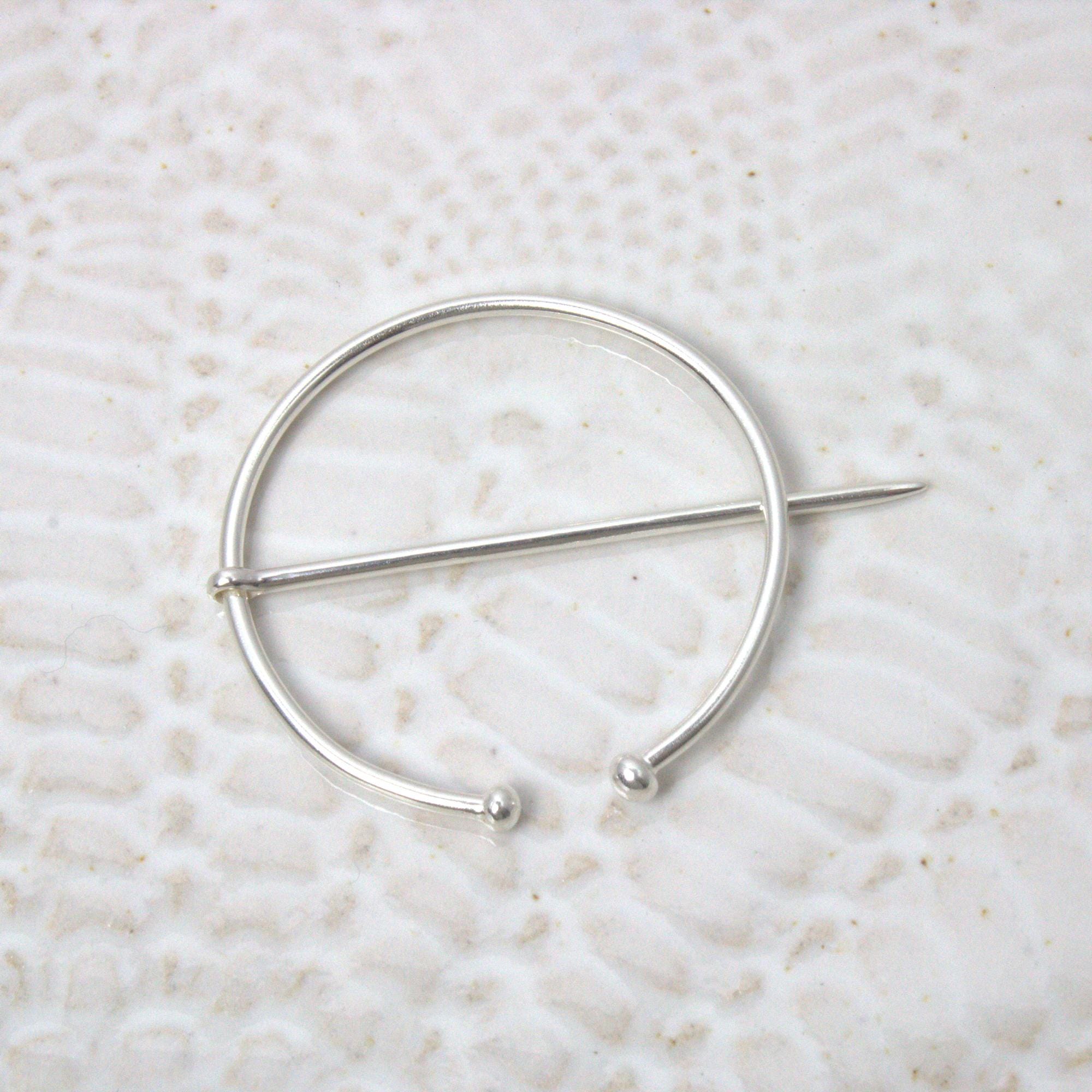 Shawl Pin, Brooch, Cloak Pin, Penannular Pin, Silver Shawl Pin - Thumbnail 3
