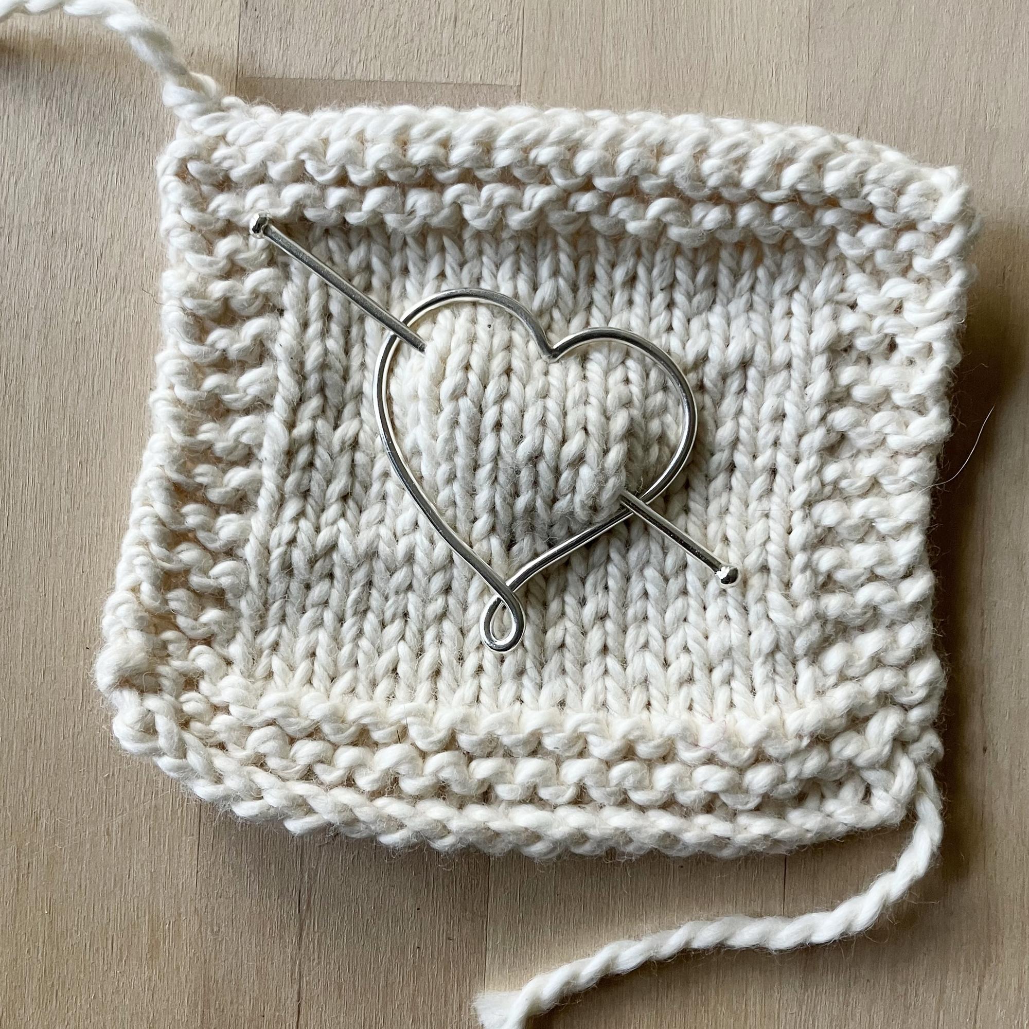 Shawl Pin, Heart Pin, Pin for Scarf, Stick Pin, Pin for knitter, Pin for Crocheter - Thumbnail 3