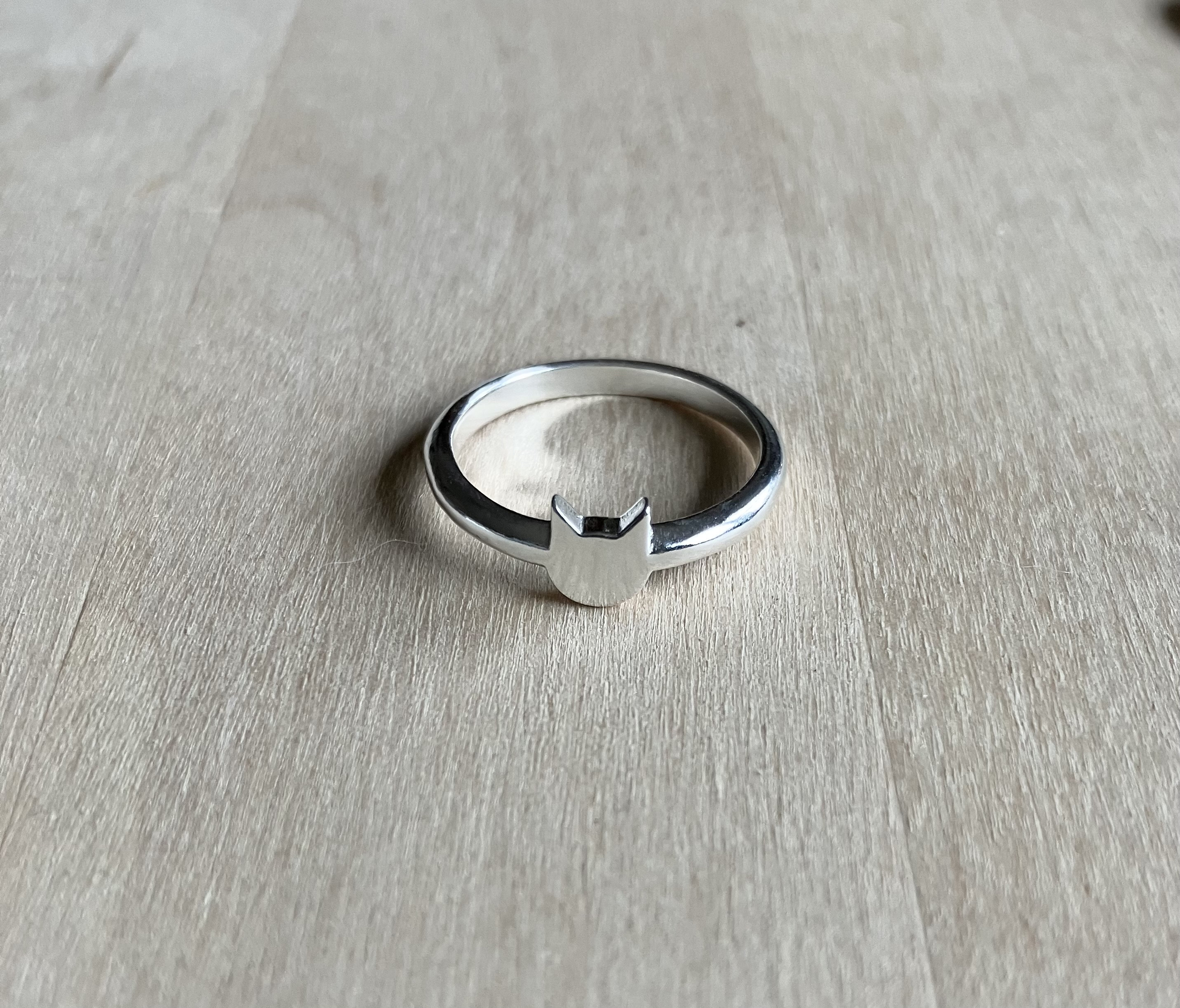 Cat Ring, Cat Jewelry, Cat Head, Kitty Ring, minimalist cat jewelry, silver ring, cats, cat person, Gift for Cat Lover - Thumbnail 3