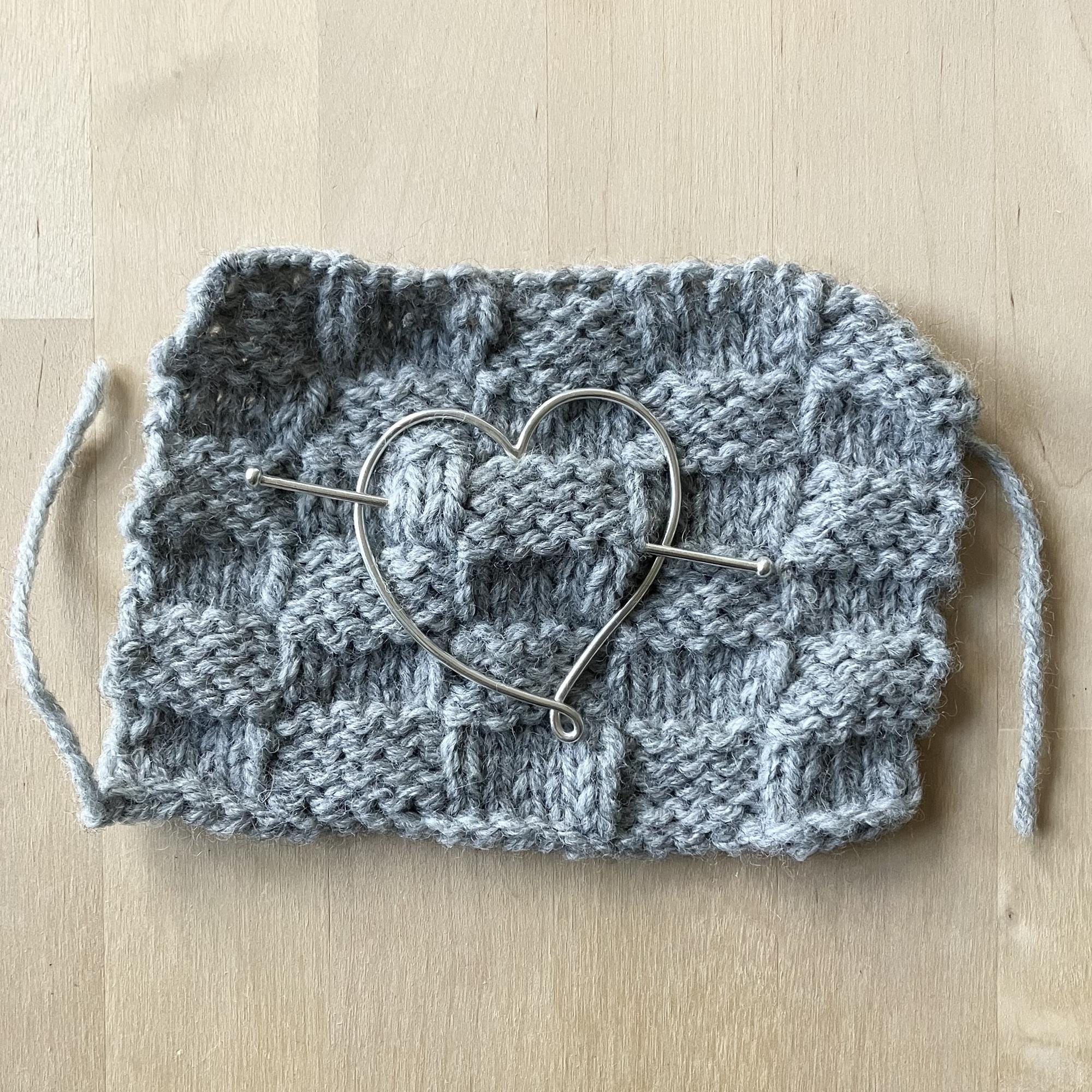 Shawl Pin, Heart Pin, Pin for Scarf, Stick Pin, Pin for knitter, Pin for Crocheter - Thumbnail 2