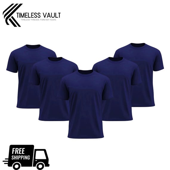 Fruit Of The Loom Herren T-Shirts 5er Pack – Basic Shirts In Navy, Größe XL, Weich & Bequem Für Jeden Tag