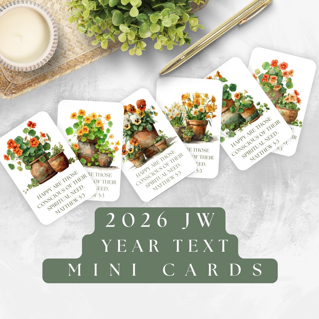 2026 Year Text Mini JW Scripture Cards, Gift Encouragement - 6 Designs ...
