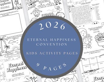2026 Eternal Happiness Convention Activity Pages for Kids | JW Coloring Sheets, Word Search & Listening Activity | Printable PDF