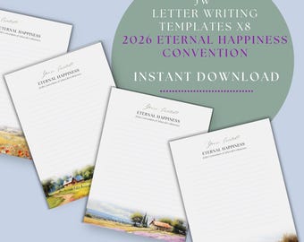 2026年永遠の幸福大会レターテンプレート｜エホバの証人の印刷可能な文房具｜エホバの証人の宣教活動｜即時ダウンロード