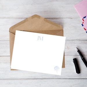 Carte de correspondance modifiable de monogramme d'hortensia de Zazzle.be Liste d'envies Vous avez des idées ? de papier à lettres printanier | Papier personnalisé imprimable | Paperie Brentwood House