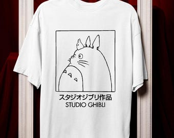 Studio Ghibli-T-shirt, vintage anime-manga-shirt met print