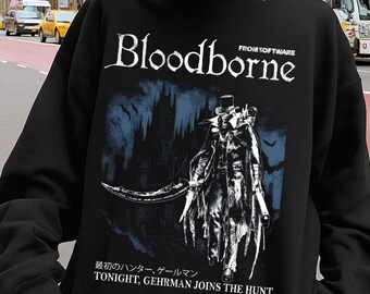 Sudadera de videojuegos Bloodborne, Camiseta Yharnam The Hunter, Camiseta de videojuegos Amygdala, Camiseta unisex para gamers