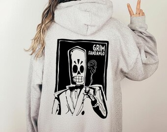 Grim Fandango Manny Calavera Hoodie, Retro Gaming Hoodie, Classic Adventure Game Graphic Sweater