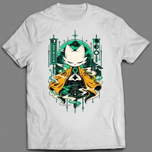 Cyberpunk kattkrigare-tröja, österländsk mytologi-tröja, sci-fi-kampsports-tröja, indie-Metroidvania-gamer-gåva