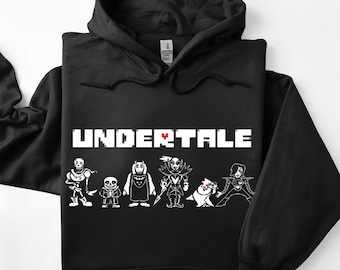 Unisex Undertale Hoodie, Napstablook, Sans & Papyrus Inspired Gaming Shirt, Indie Retro Gamer Sweater