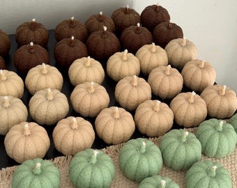 Bulk Pumpkin Candles, Realistic Thanksgiving Favors, Wedding Custom Fall Guests Party Gifts, Handmade Shaped Decorative Candle Soy & Beeswax