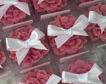 Custom Bulk Flower Candles, Peony, Daisy, Tulip, Carnation, Heart, Wedding, Easter Guests Favors, Handmade Decorative Candle, Soy & Beeswax