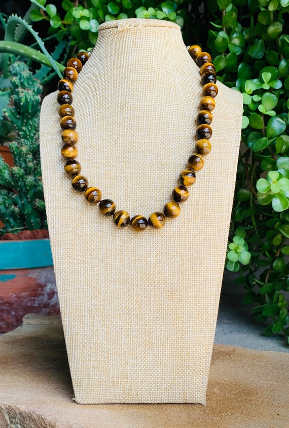 Vintage Tigers Eye Sterling Silver Necklace