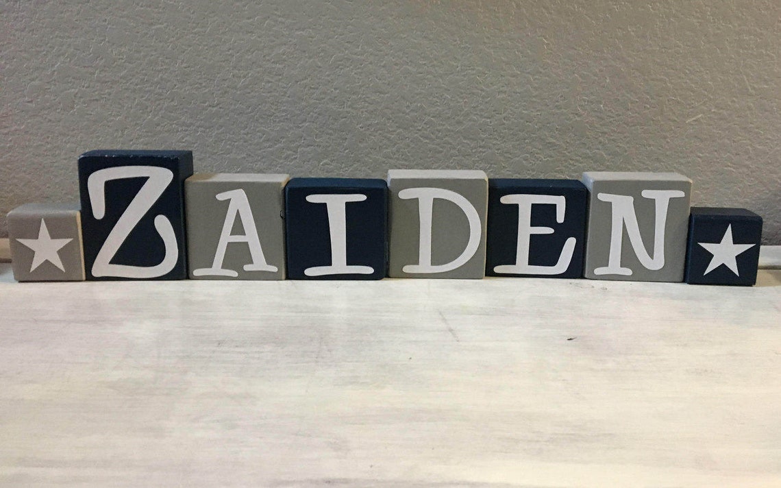 PERSONALIZED LETTER BLOCKS - Baby Shower Gift - Dallas Cowboys Stars ...