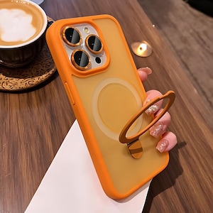 Coque iPhone de luxe avec anneau magnétique - Housse de protection pour appareil photo avec support pour iPhone 11, 12, 13, 14, 15 et 16 Pro Max et Plus