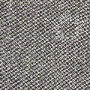 May include: A close-up of a gray fabric with a subtle, textured appearance. The fabric is adorned with a delicate, repeating pattern of white, circular floral designs, creating a soft, elegant aesthetic. The overall effect is a blend of simplicity and intricate detail.