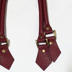 2 Leather Handles 18&quot; Wine Color Leather Strap Handle/ 46cm 2pc 1pair High quality leather handles made in South Korea/ Good for bag N purse