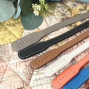 2 Leather Handles 25 631/ 65cm 2pcs 1pair Soft Leather Strap Handles/ High quality bag handles made in South Korea/ Colors vary image 1