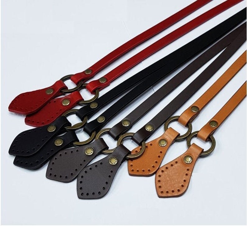 2 Leather Handles 24 2074/ 60cm x 1cm High Quality Leather Strap Handles for bag 2pc 1 pair image 1