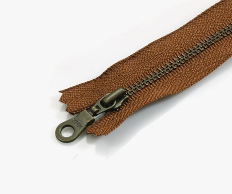 YKK Zipper Japanese Original Brown Color/ Antique brass Etsy