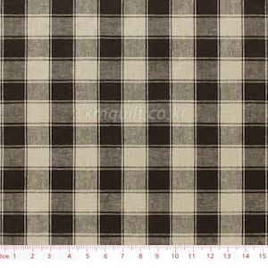 Cotton 1/2y Korean Fabric/ High quality 100% cotton print half yard 44&quot; x 18&quot;/ Basic check cotton brown