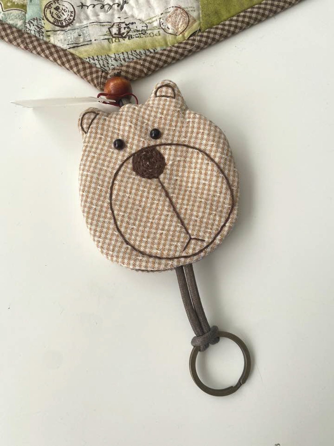 Japanese Key Holder/ Bear Keychain with Japanese yarn dyed Etsy