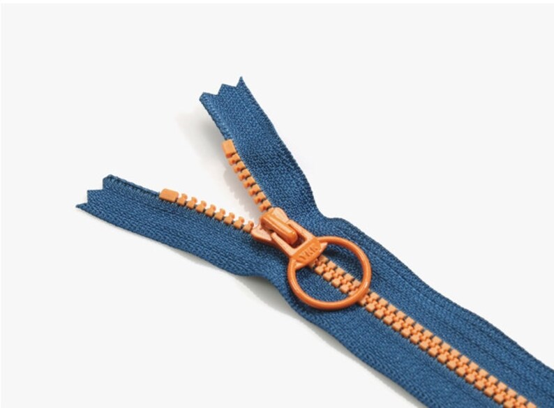 YKK Zipper Original Japanese Plastic Vislon Zipper Blueorange Etsy