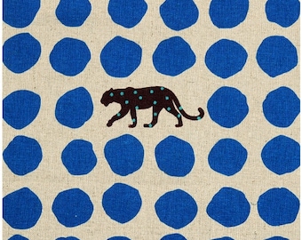 KOKKA ECHINO Japanese Linen Cotton Canvas Fabric Cotton Linen Blended Medium Weight High Quality Fabric 44" x 18" - Standard Pander Blue