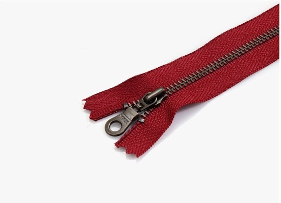 YKK Zipper Original Japanese Deep Red Cotton Body Closed End/ 