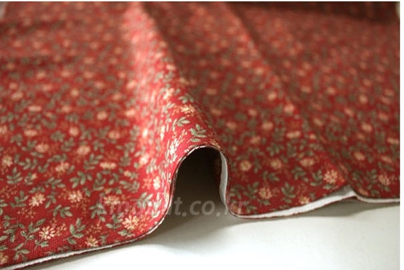 Cotton 12y Korean Fabric High quality 100% cotton print half yard 44 x 18 Baby Breath Chocolate