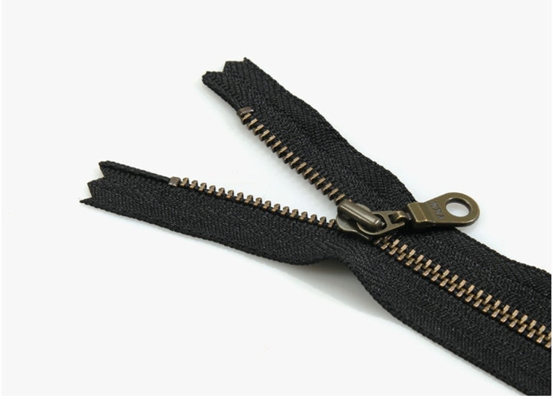 YKK Zipper Japanese Original Black Color/ Antique brass Etsy