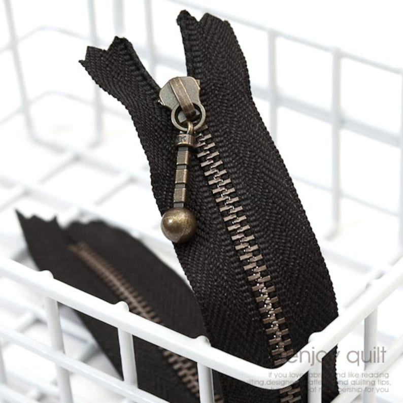 YKK Zipper Japanese Original Black Cotton Body/ Antique brass Etsy