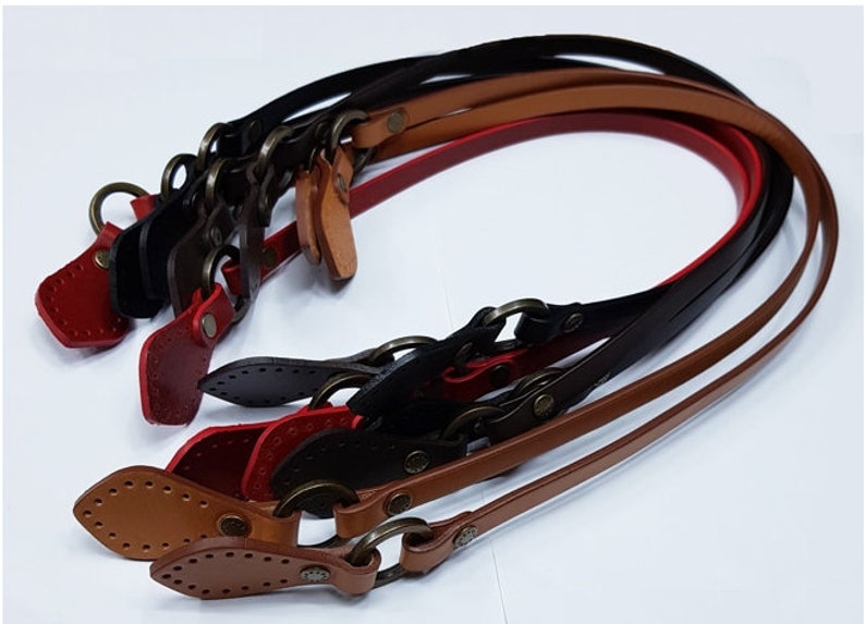 2 Leather Handles 24 2074/ 60cm x 1cm High Quality Leather Strap Handles for bag 2pc 1 pair image 2