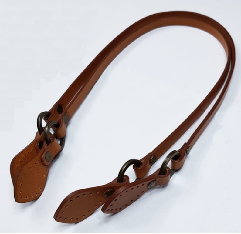 2 Leather Handles 24 2074/ 60cm x 1cm High Quality Leather Strap Handles for bag 2pc 1 pair image 3