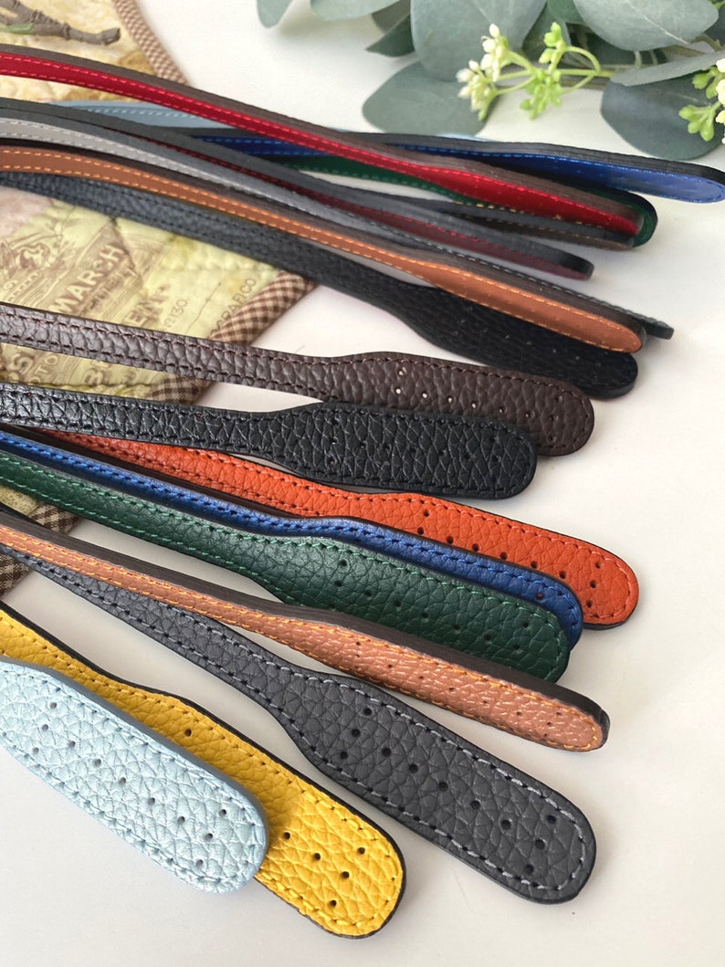 2 Leather Handles 24 60cm Soft High Quality Leather Strap Handles for bag colors vary KM6000 image 4