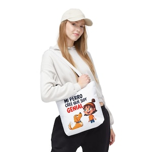Adorable Dog-Themed Canvas Tote Bag for Pet Lovers, Kids, Shopping, and Everyday Use