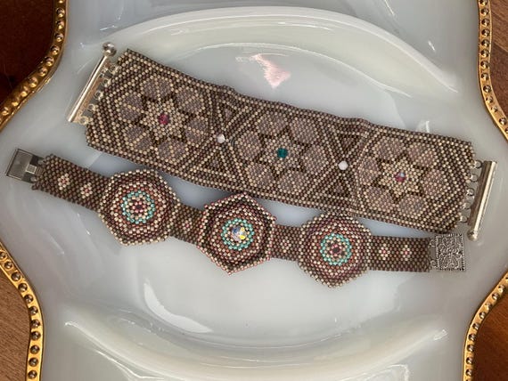 Boho Beaded Cuff Bracelet Set - image 1