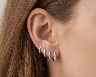 Orecchini pendenti a forma di pera in argento sterling: orecchini pendenti con zirconi cubici - Italia