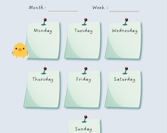 Cute Weekly Schedule Planner | Printable Weekly Planner | Kawaii ...