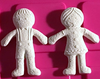 Gingerbread Boy and Girl ~ Pendants/Ornaments Ready to Paint Ceramics Slip Cast by CrazyOldLadyJC