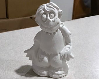 Halloween Zombie w/Worms, Ready to Paint Ceramics Slip Cast by CrazyOldLadyJC