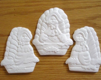 3-Turkeys ~ Pendants/Ornaments Ready to Paint Ceramics Slip Cast by CrazyOldLadyJC