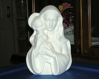 Mother Mary w/Baby Jesus Ready to Paint Ceramics Slip Cast from a Mold