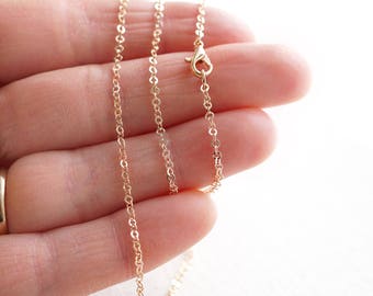 5pcs 18K blanc Plaqué or 1.5 Mm Rolo Chaîne Collier 18/" Wholesale Chains