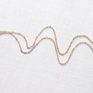 14 to 18 inch Fine Dainty Rose Gold Chain Necklace Thin Link Chain Tiny Gold Filled Finished Necklace Ready to Wear image 9