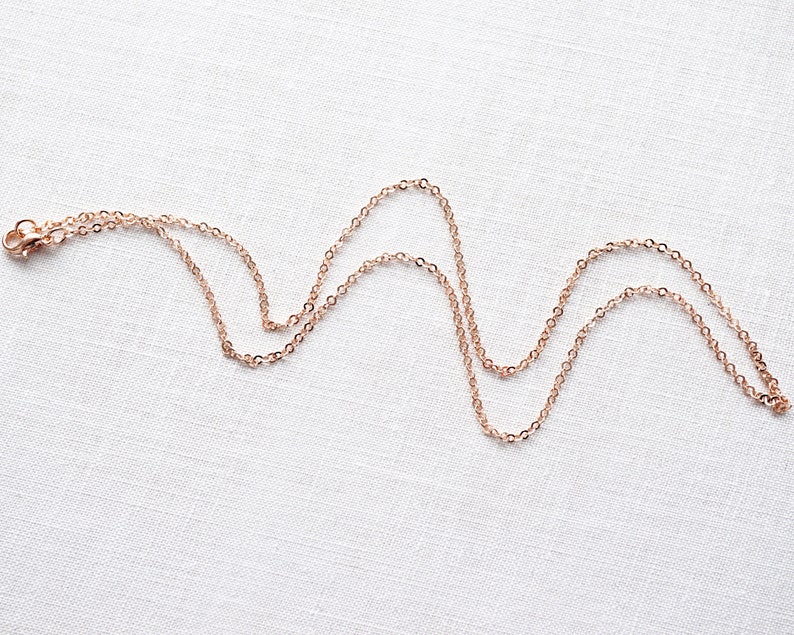 14 to 18 inch Fine Dainty Rose Gold Chain Necklace Thin Link Chain Tiny Gold Filled Finished Necklace Ready to Wear image 9