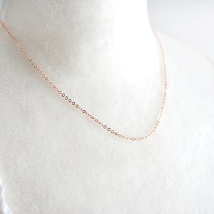 14 to 18 inch Fine Dainty Rose Gold Chain Necklace Thin Link Chain Tiny Gold Filled Finished Necklace Ready to Wear image 3